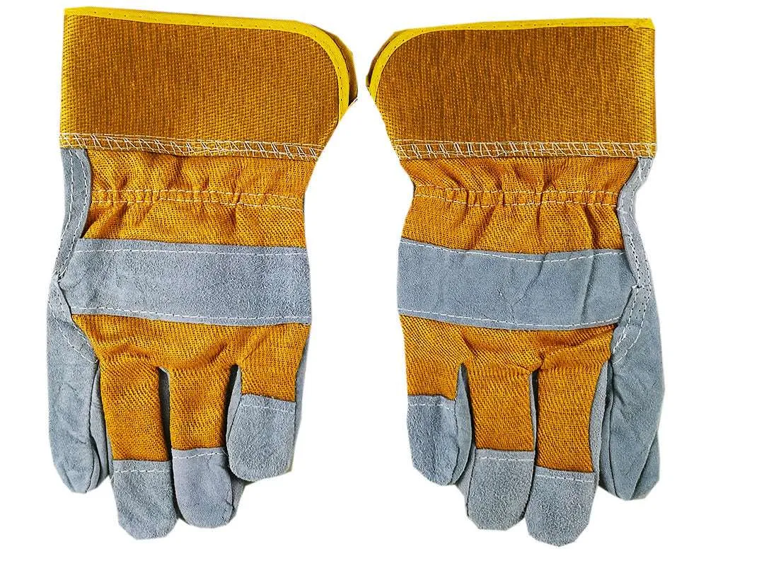 2 PACK Leather Safety Work Gloves Unisex Farmer Gardening DIY Heavy-Duty