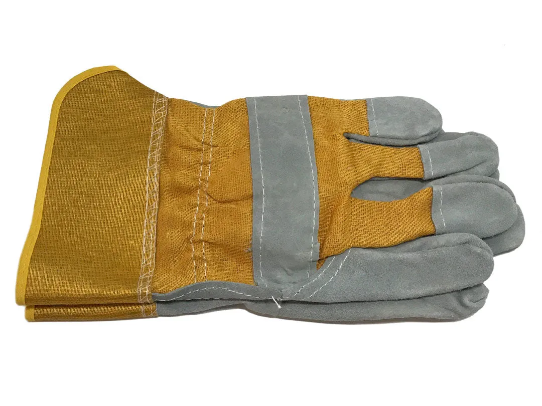 2 PACK Leather Safety Work Gloves Unisex Farmer Gardening DIY Heavy-Duty