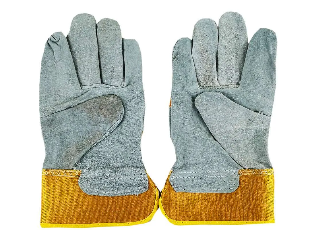 2 PACK Leather Safety Work Gloves Unisex Farmer Gardening DIY Heavy-Duty