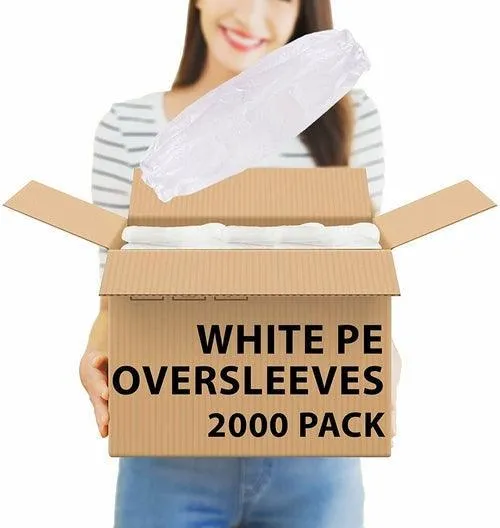 2000 Pack Green PE Oversleeves 18” size. Polyethylene Disposable