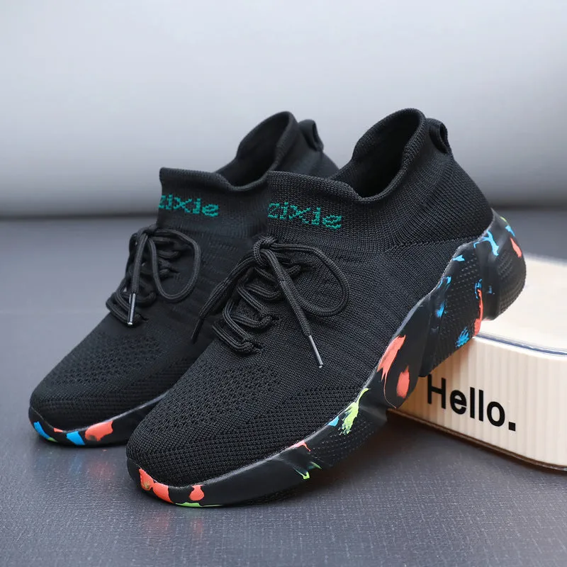 2024 Breathable Flyknit Elastic Socks and Running Shoes