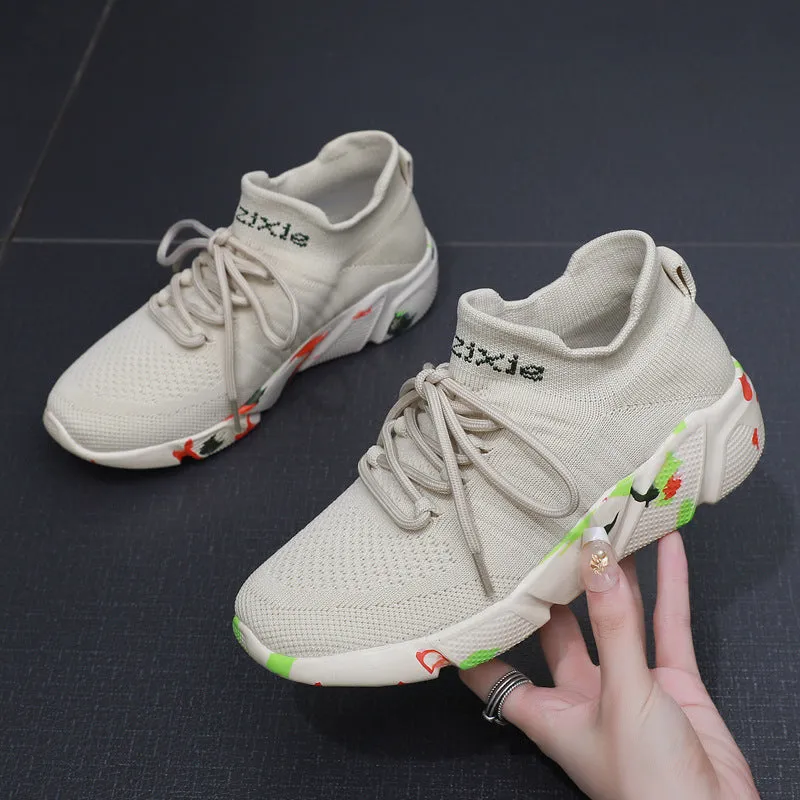 2024 Breathable Flyknit Elastic Socks and Running Shoes