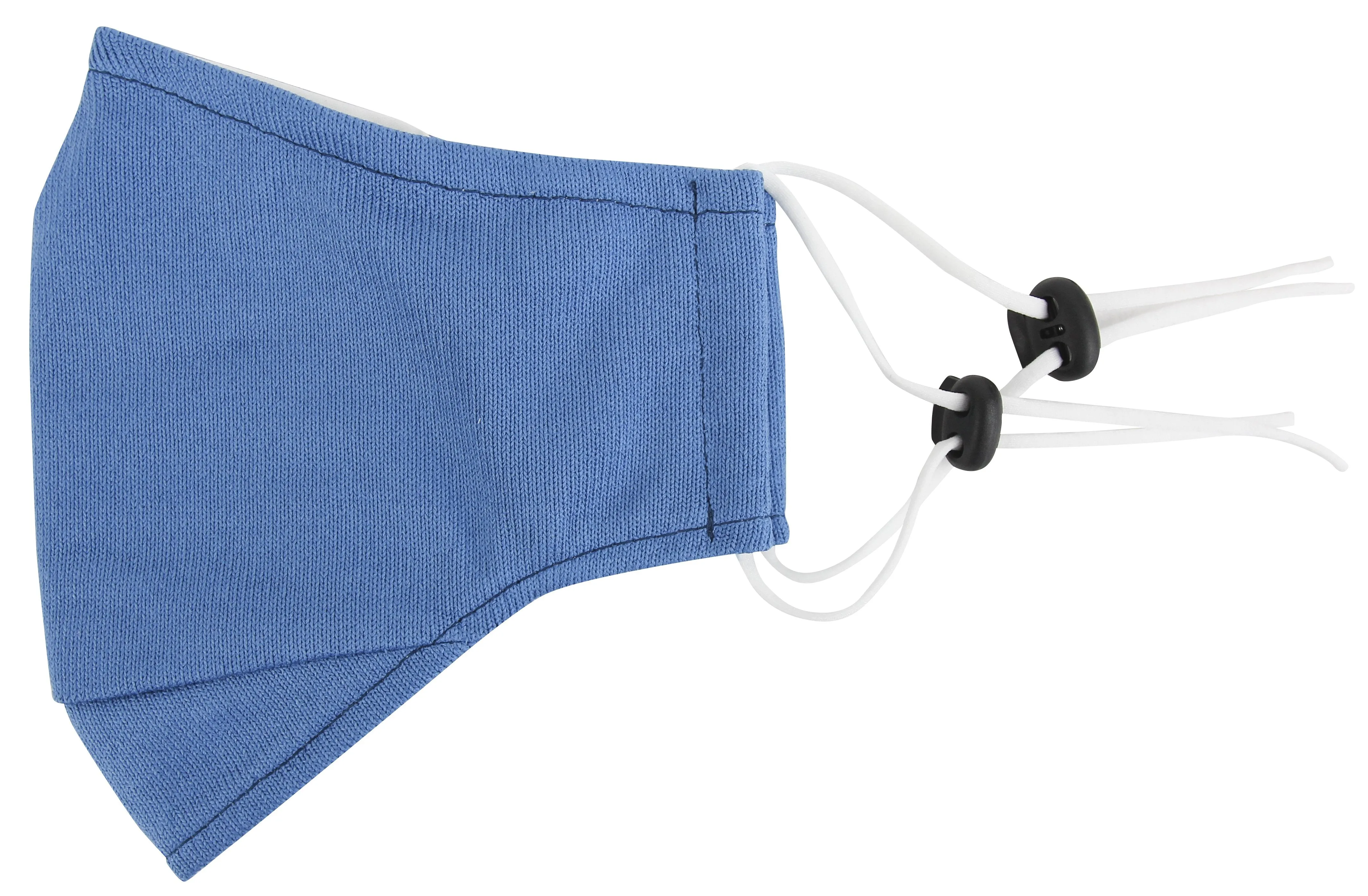 3 Ply Reusable Face Mask, Cerulean Blue, Large, 1 Piece