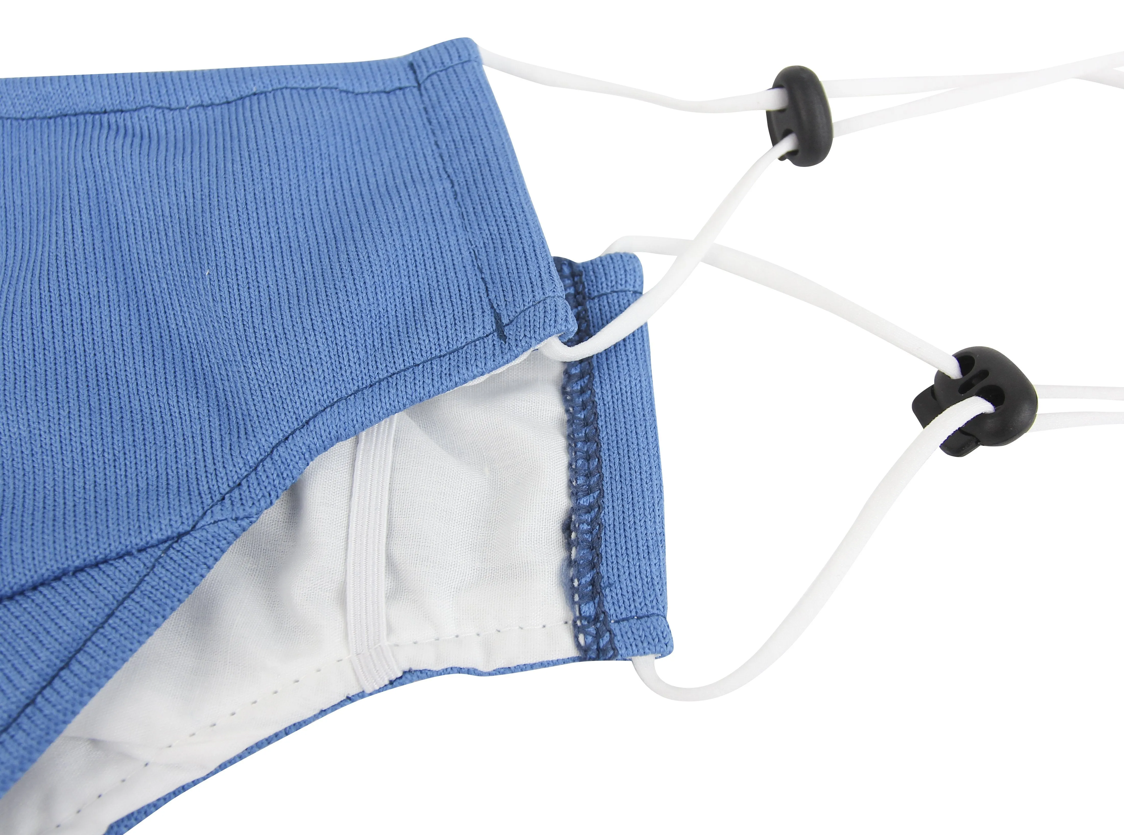 3 Ply Reusable Face Mask, Cerulean Blue, Large, 1 Piece