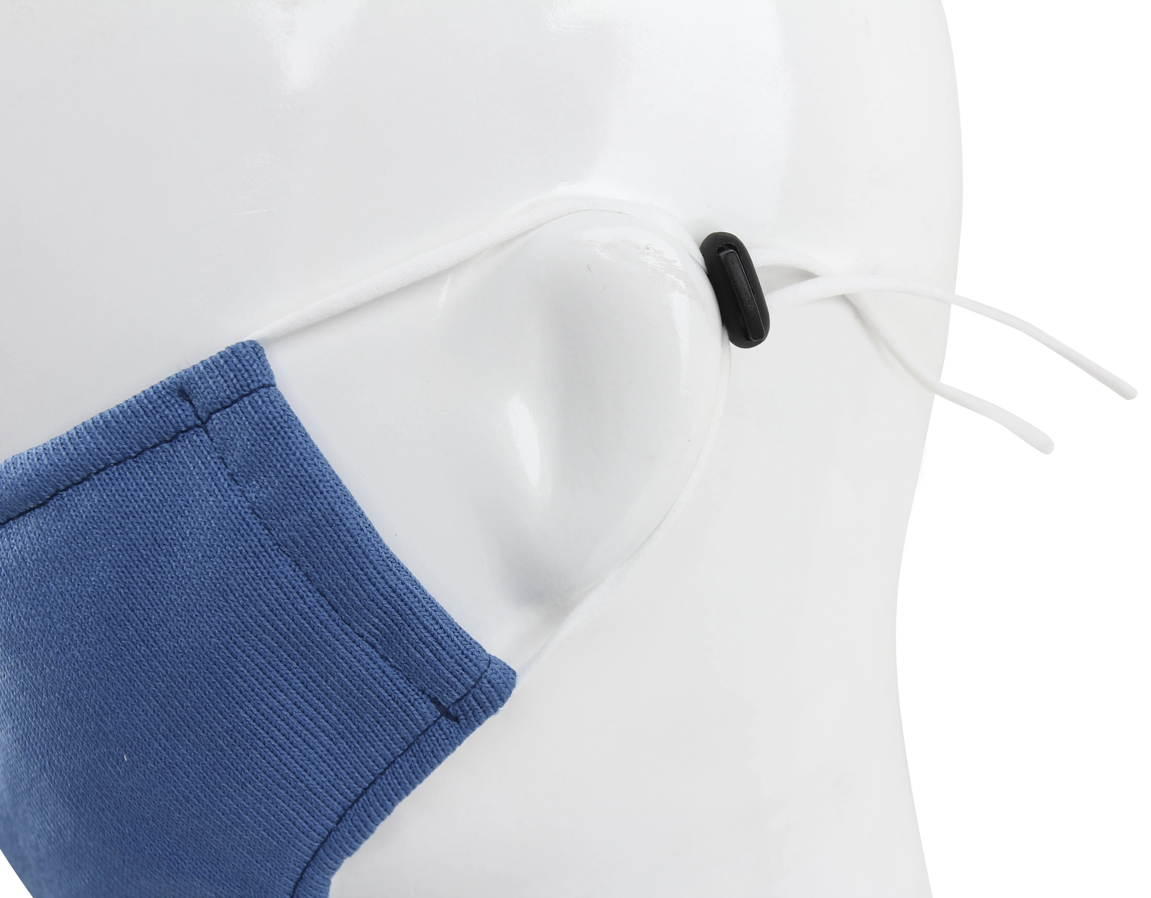 3 Ply Reusable Face Mask, Cerulean Blue, Large, 1 Piece