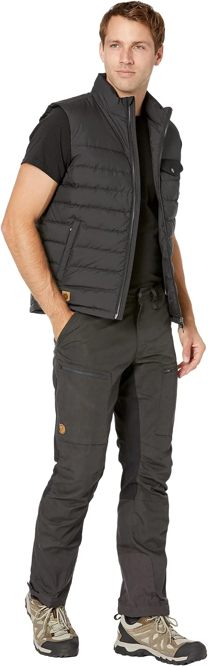 Abisko Lite Fjällräven trekking trousers, Dark Grey/Black