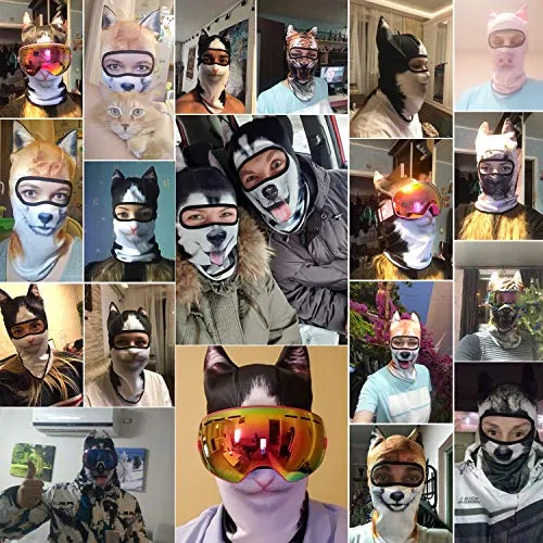 AXBXCX 3D Animal Ears Balaclava Winter Warmer Face Mask for Skiing Snowboarding Snowmobile Halloween Christmas Tiger