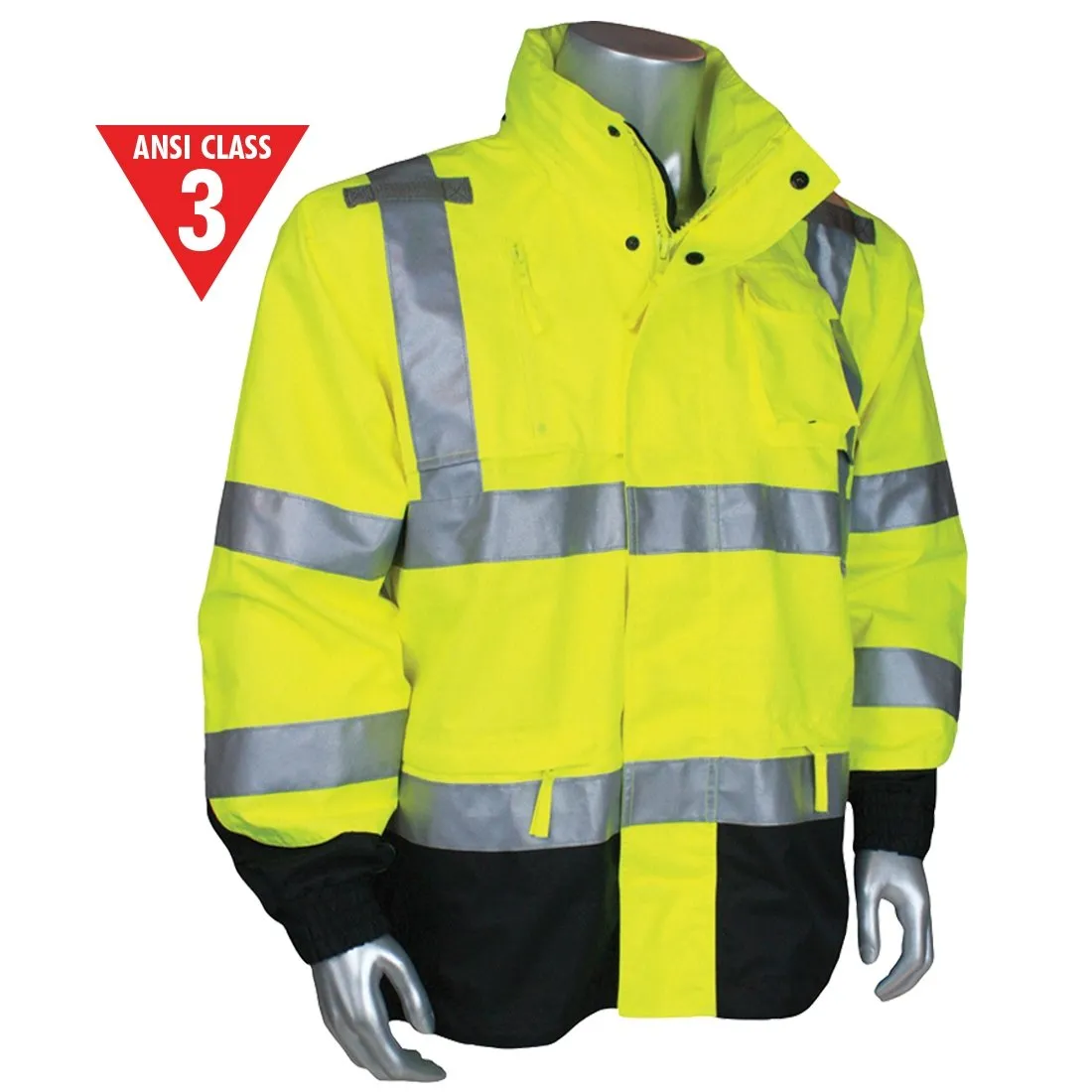 Class 3 Rip Stop Rain Jacket - Lime - 2XL