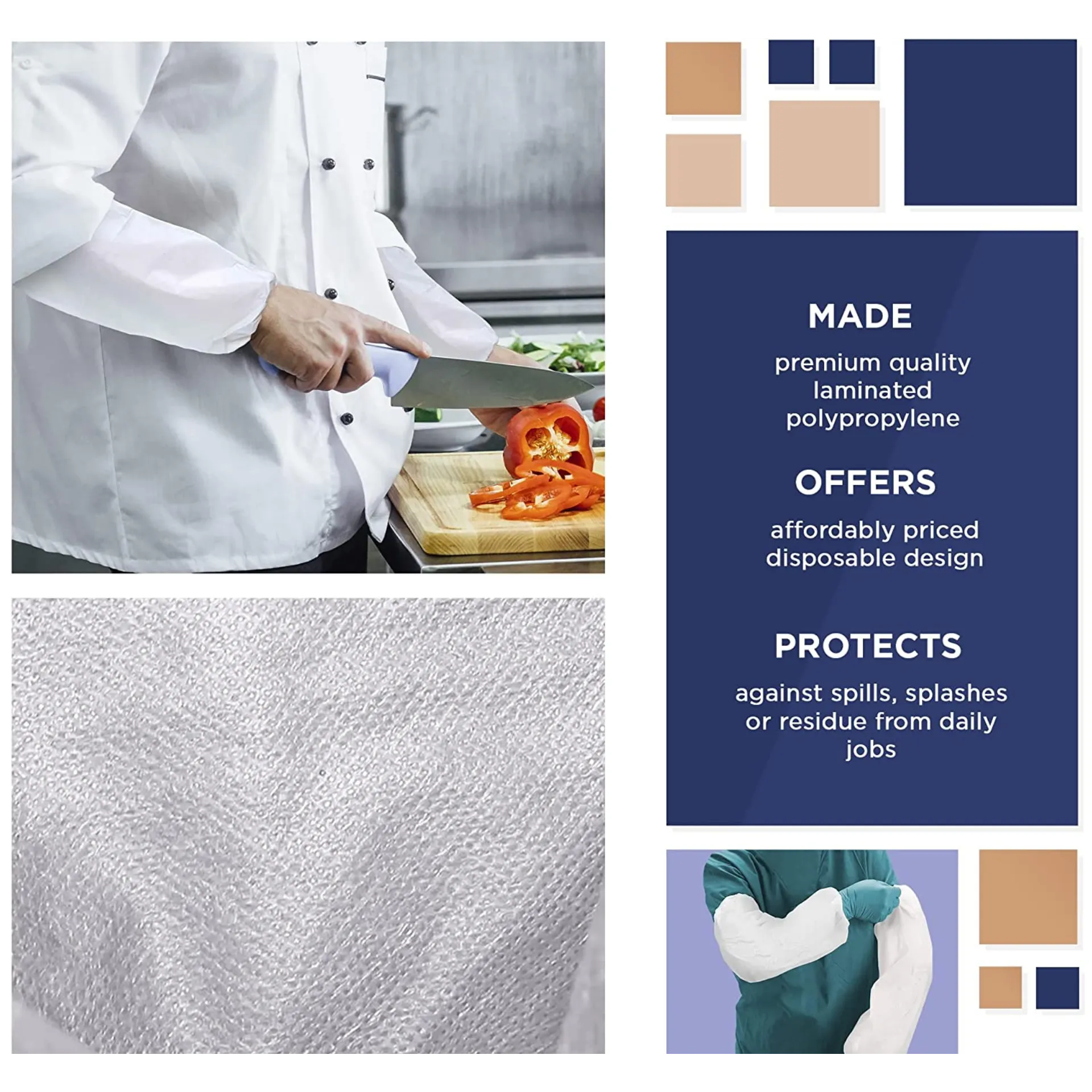 Disposable Sleeve 25CT Protectors for Arms, 18", 25 Pack