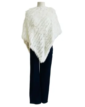 ELLE RABBIT PONCHO white