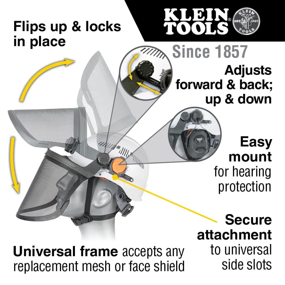 Klein 60472 Face Shield, Safety Helmet and Cap-Style Hard Hat, Clear