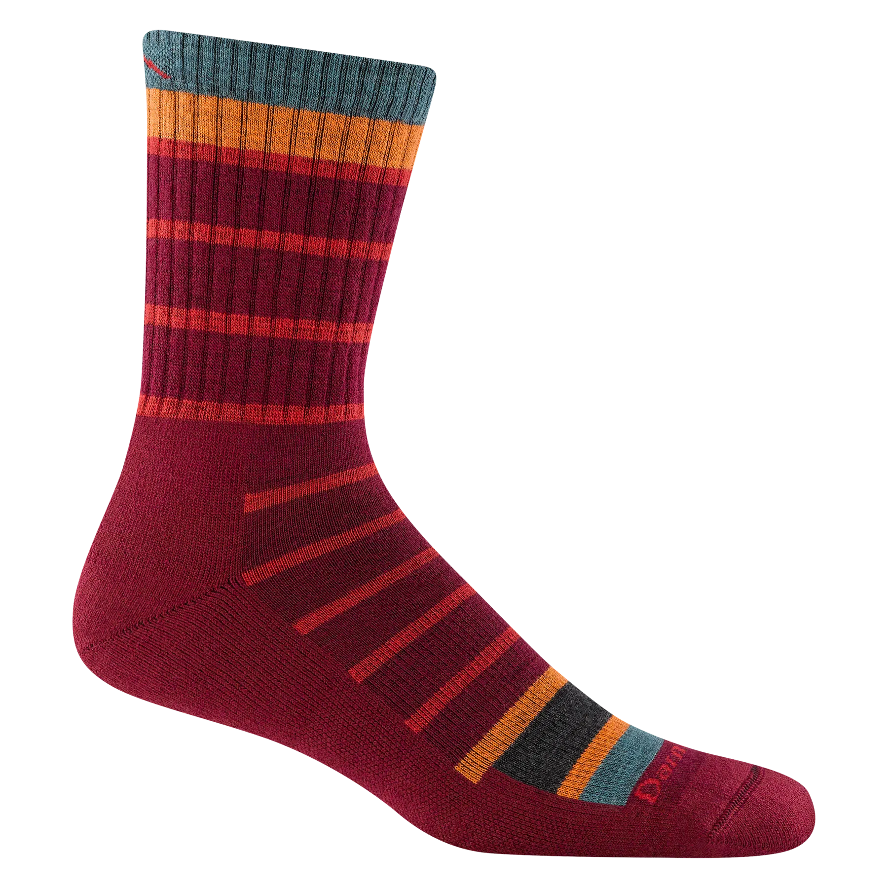 Men's Via Ferrata Micro Crew Midweight with Cushion Hiking Sock - Burgundy