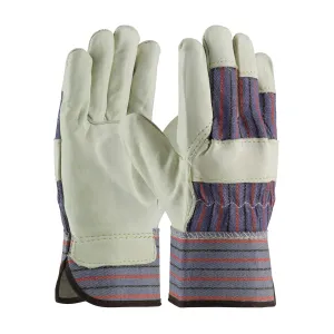 PIP 87-1563 Top Grain Cowhide Leather Palm Fabric Back Safety Glove(One Dozen)