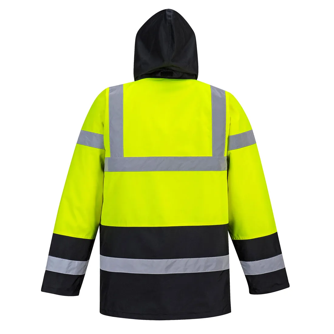 PORTWEST®HI VIS TRAFFIC CONTROL JACKET YELLOW/BLACK US466