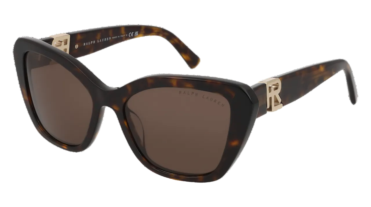 Ralph Lauren Isabel Tortoiseshell / Gold Logo Arm Sunglasses RL8216U