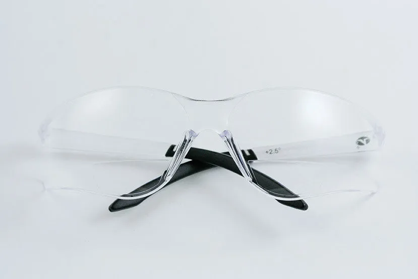 Safety Glasses (Bifocal Clear Lens) with Anti-UVA & UVB and ScratchCoat® Protection