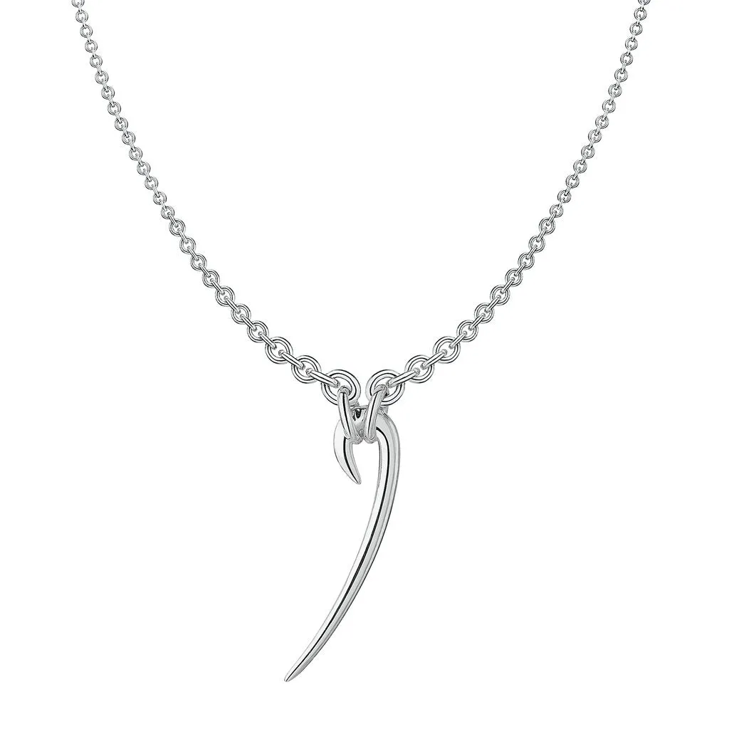 Silver Drop Hook Necklace