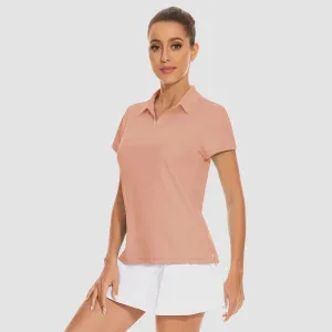 Women's Golf Polo Shirts V Neck UPF 50  Collared Tennis Shirt Lightweight Quick Dry