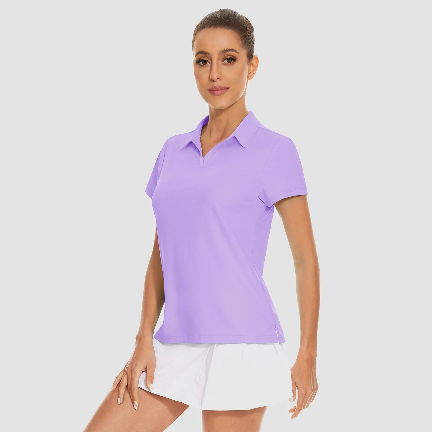 Women's Golf Polo Shirts V Neck UPF 50  Collared Tennis Shirt Lightweight Quick Dry