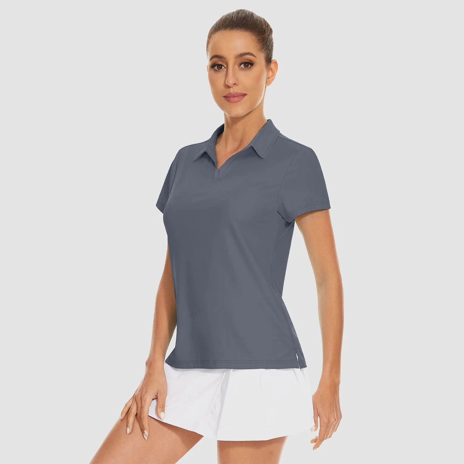 Women's Golf Polo Shirts V Neck UPF 50  Collared Tennis Shirt Lightweight Quick Dry
