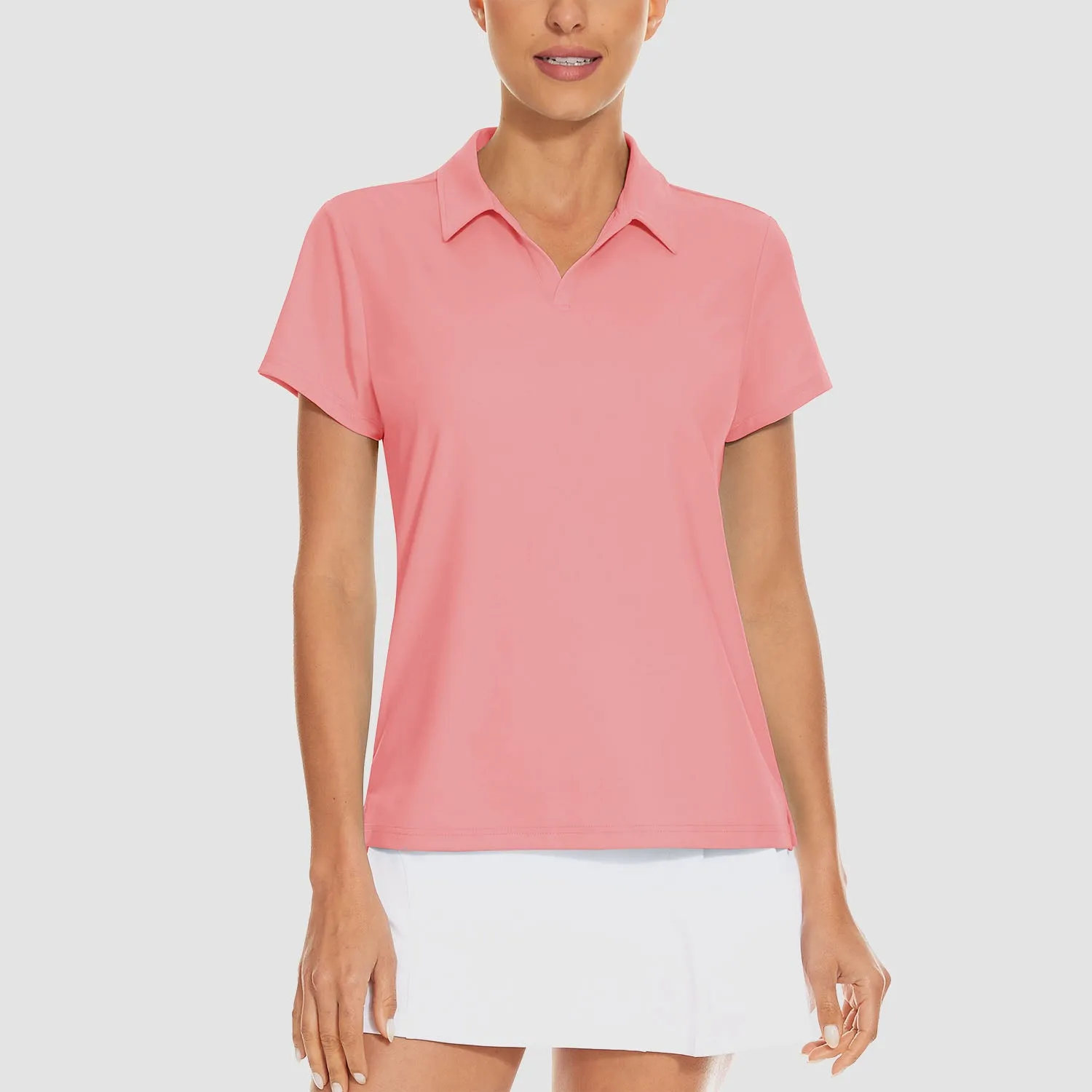 Women's Golf Polo Shirts V Neck UPF 50  Collared Tennis Shirt Lightweight Quick Dry