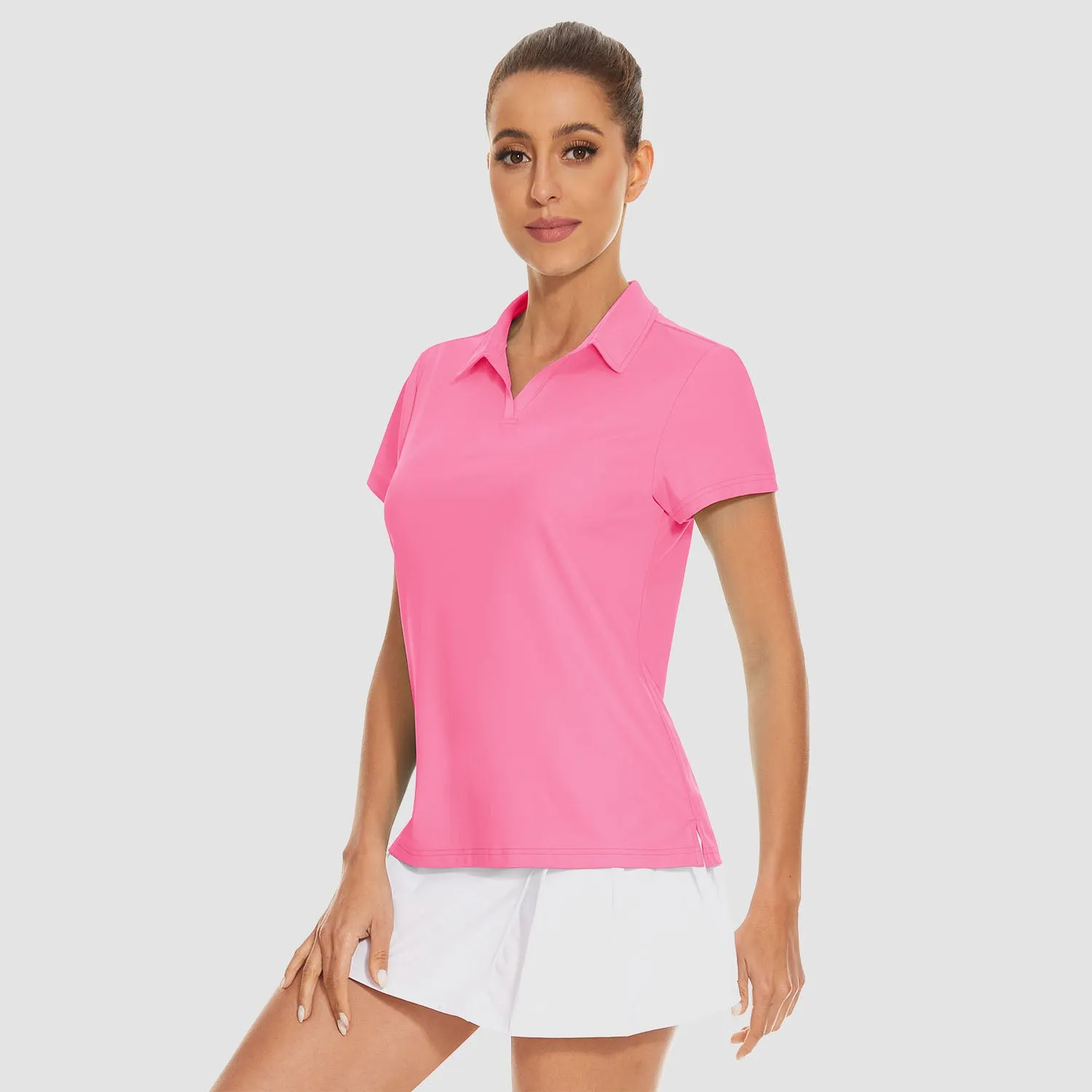 Women's Golf Polo Shirts V Neck UPF 50  Collared Tennis Shirt Lightweight Quick Dry