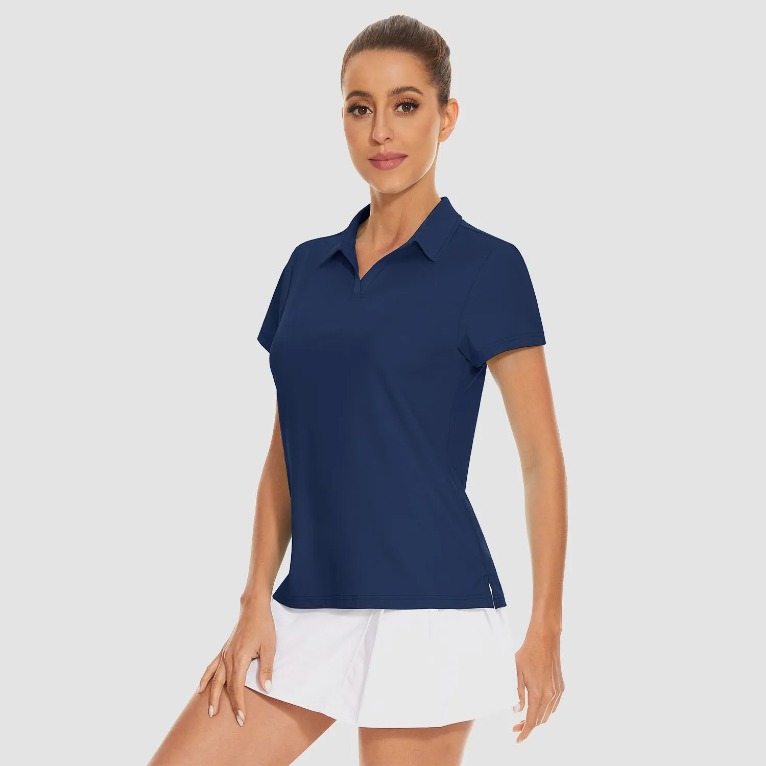 Women's Golf Polo Shirts V Neck UPF 50  Collared Tennis Shirt Lightweight Quick Dry