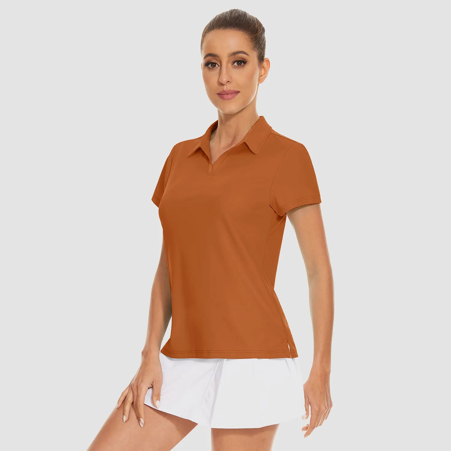 Women's Golf Polo Shirts V Neck UPF 50  Collared Tennis Shirt Lightweight Quick Dry