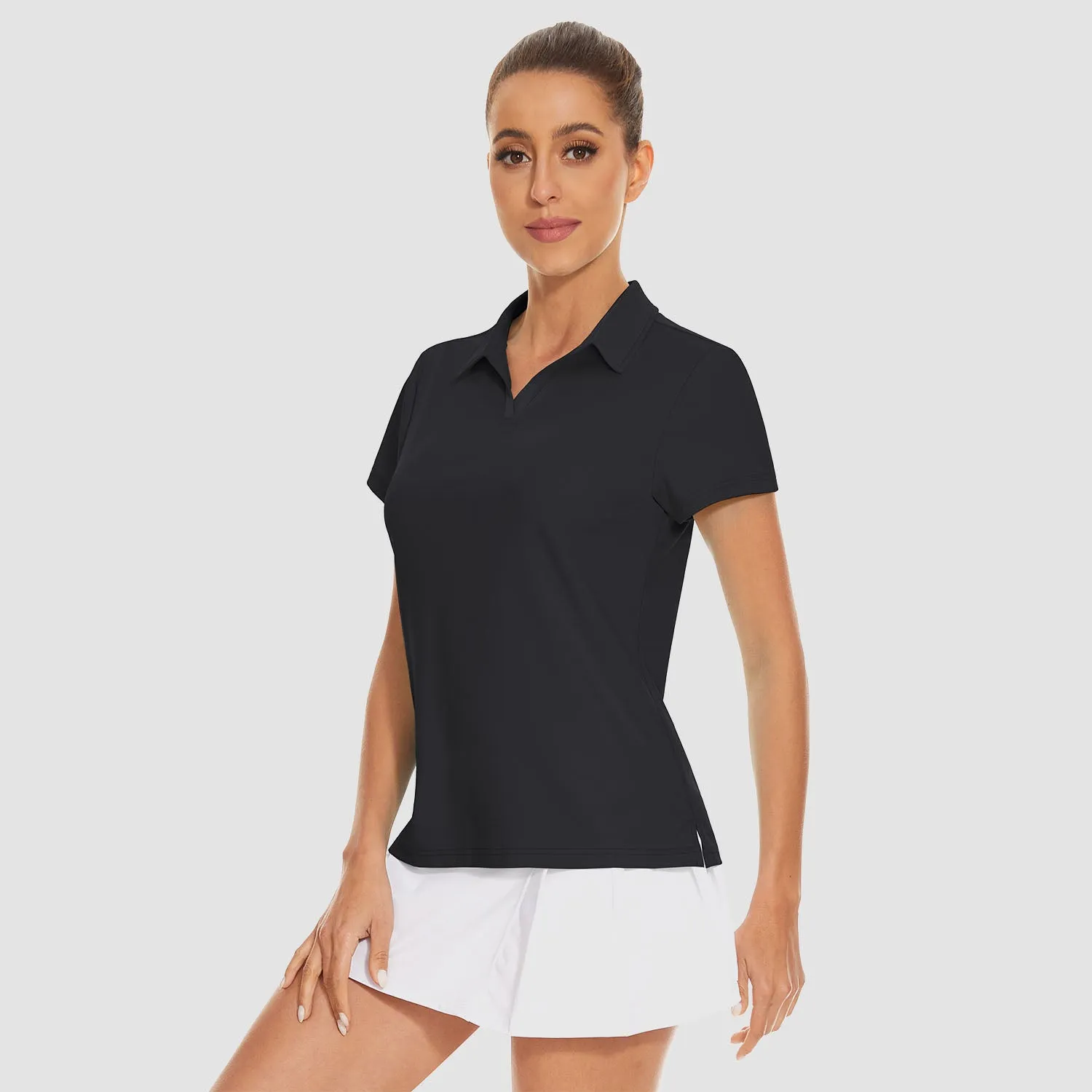 Women's Golf Polo Shirts V Neck UPF 50  Collared Tennis Shirt Lightweight Quick Dry