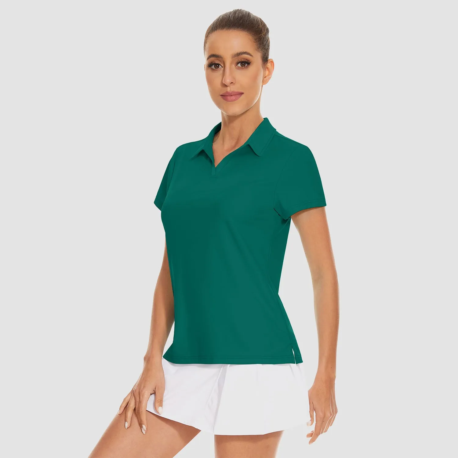 Women's Golf Polo Shirts V Neck UPF 50  Collared Tennis Shirt Lightweight Quick Dry