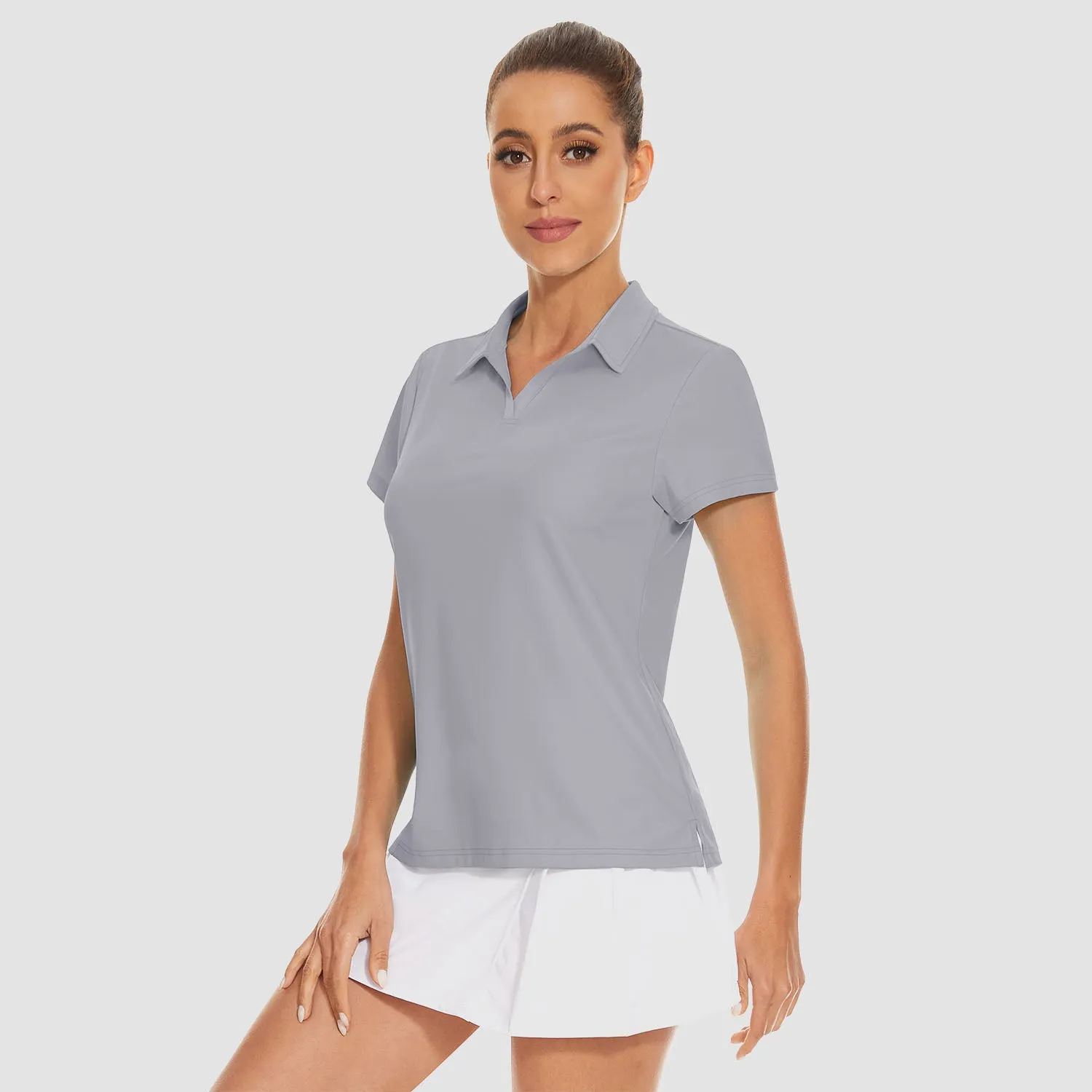 Women's Golf Polo Shirts V Neck UPF 50  Collared Tennis Shirt Lightweight Quick Dry